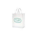 Clear Frosted Soft Loop Shopper Bag w/Insert (8"x4"x11") - Flexo Ink